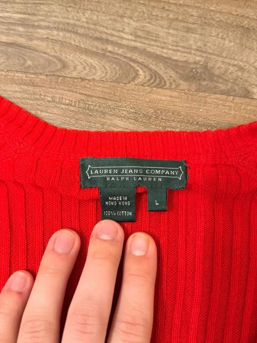 Ralph Lauren RLL 67 Red Ribbed Knit Sweater - Picture 3 of 4